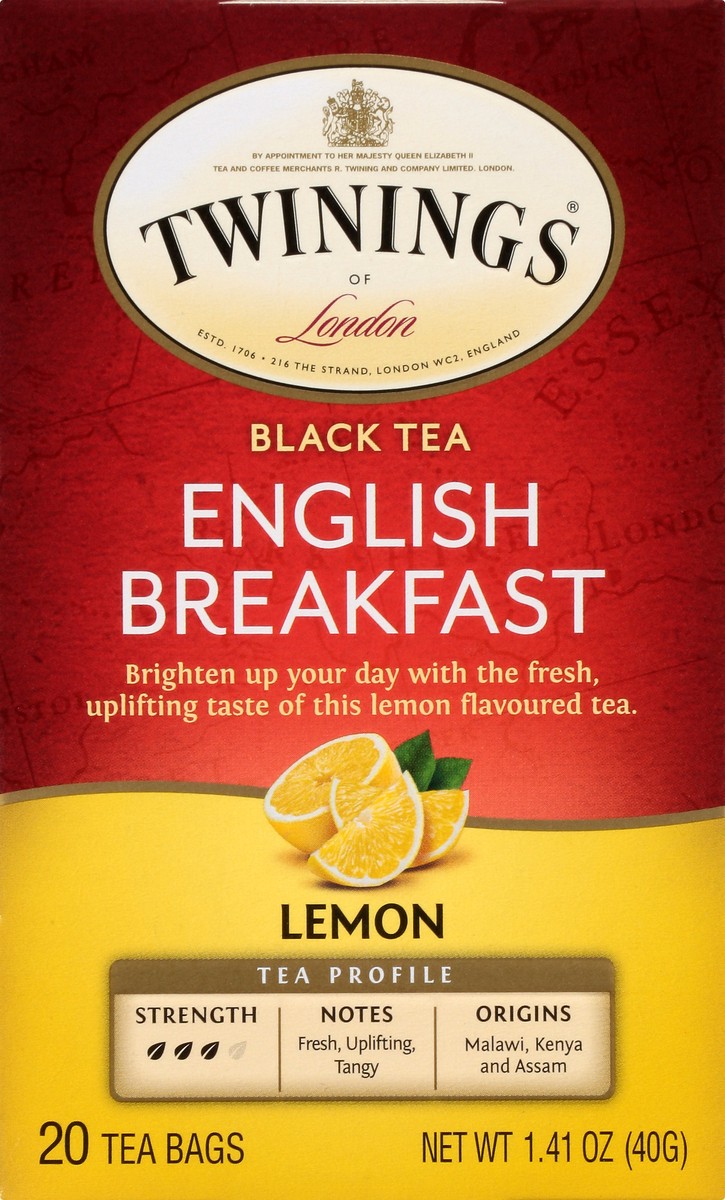 slide 4 of 9, Twinings Lemon English Beakfast - 20 ct, 20 ct