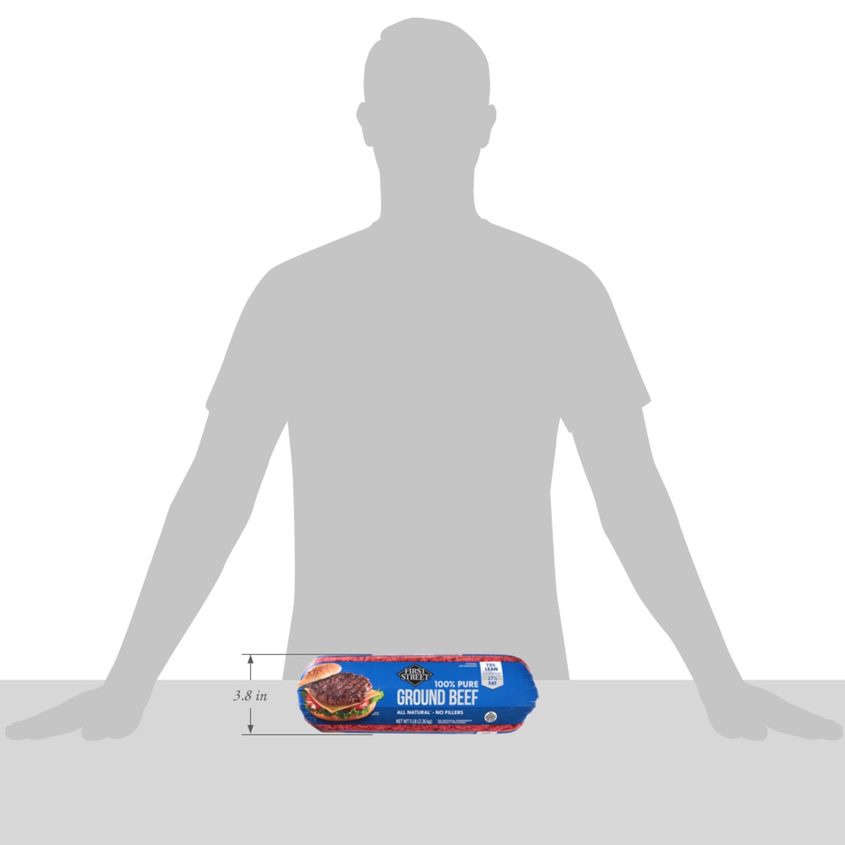 slide 10 of 12, First Street 73% Ground Beef Chub, 5 lb