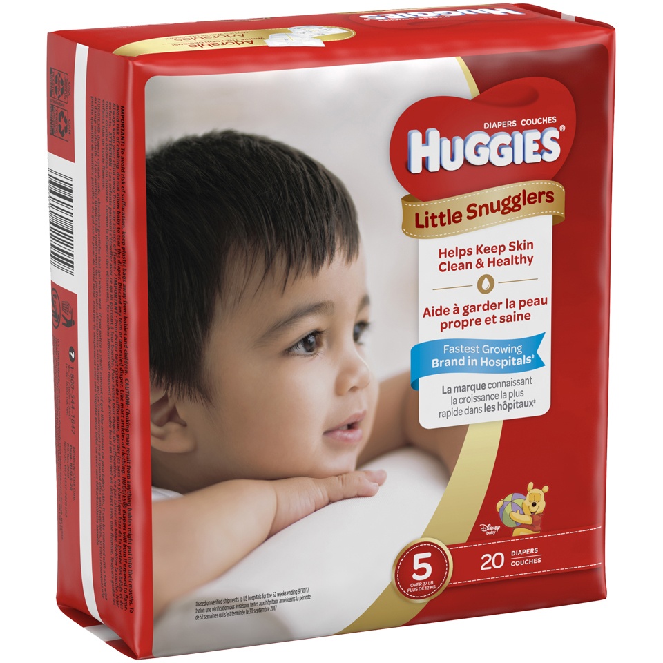 slide 2 of 3, Huggies Little Snugglers Diapers Jumbo Pack - Size 5, 20 ct