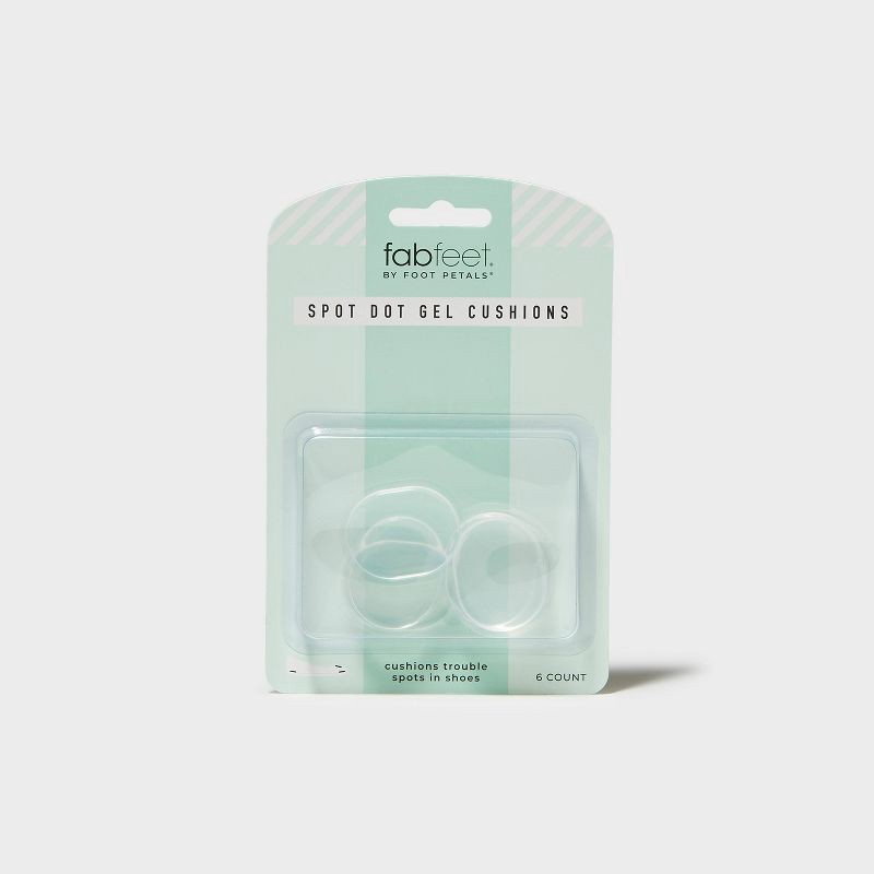 slide 1 of 5, Fab Feet Women's by Foot Petals Gel Spot Dots Shoe Cushions Clear - 6 pack: Urethane Shoe Accessories, 6 ct