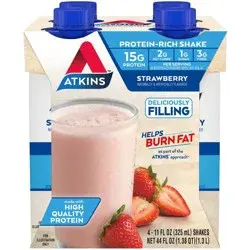 Atkins Strawberry Protein Shake - 4pk/44 fl oz