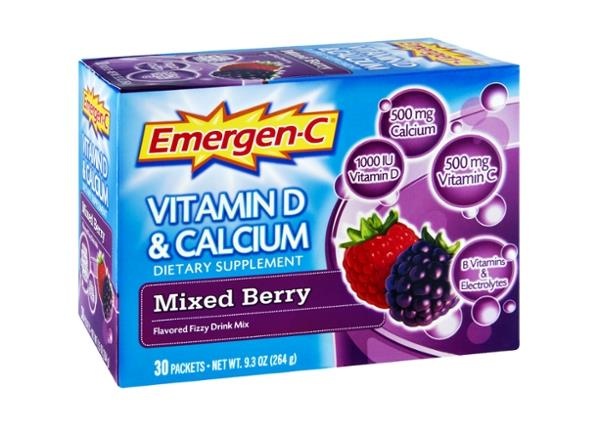 slide 1 of 1, Emergen-C Flavored Fizzy Drink Mix Vitamin D & Calcium Mixed Berry, 30 ct