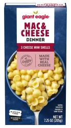 Giant Eagle Mac & Cheese Dinner, 3 Cheese Mini Shells