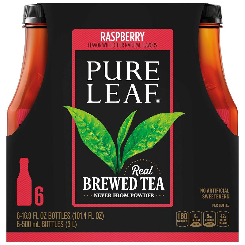 slide 1 of 5, PURE LEAF RTD Pure Leaf Raspberry Iced Tea - 6pk/16.9oz Bottles, 6 ct; 16.9 oz