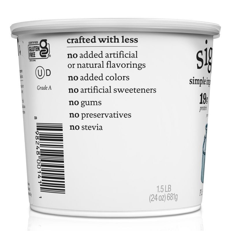 slide 4 of 5, Siggi's Plain Icelandic Style Yogurt - 19g Protein 24oz, 19 gram, 24 oz
