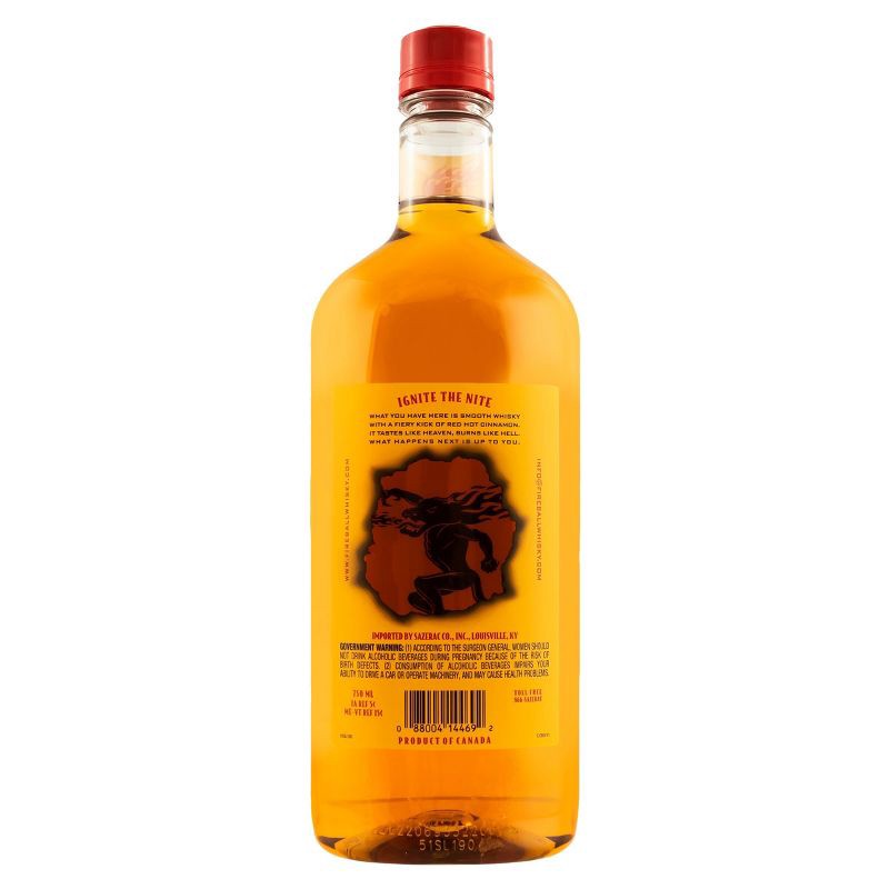 slide 2 of 6, Fireball Red Hot Cinnamon Blended Whisky - 750ml Plastic Bottle, 750 ml