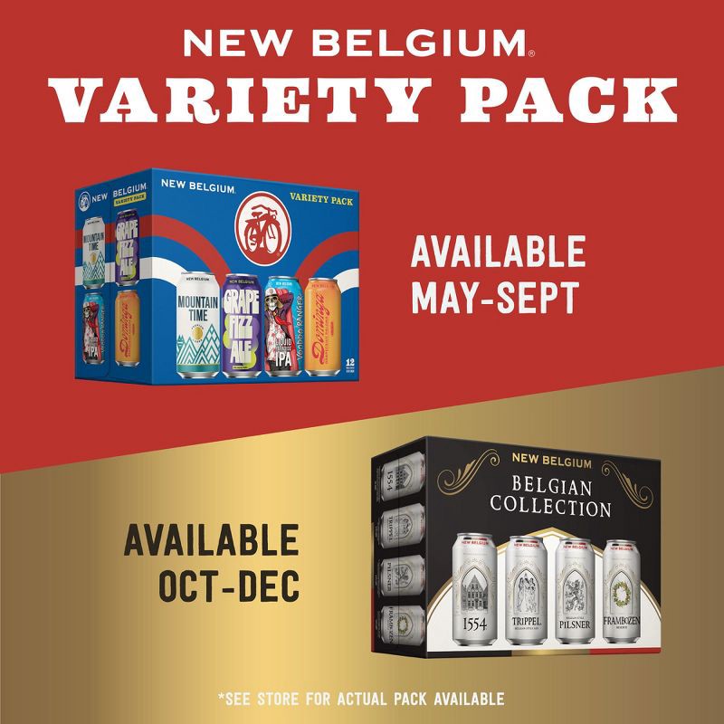 slide 3 of 8, New Belgium Brewing Variety Pack - 12pk/12 fl oz Cans, 12 ct; 12 fl oz