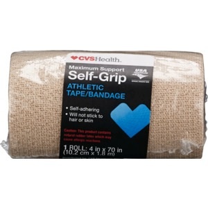 slide 1 of 1, CVS Health Maximum Support Self Grip Athletic Bandage, 4in. X 70in., Beige, 1 ct