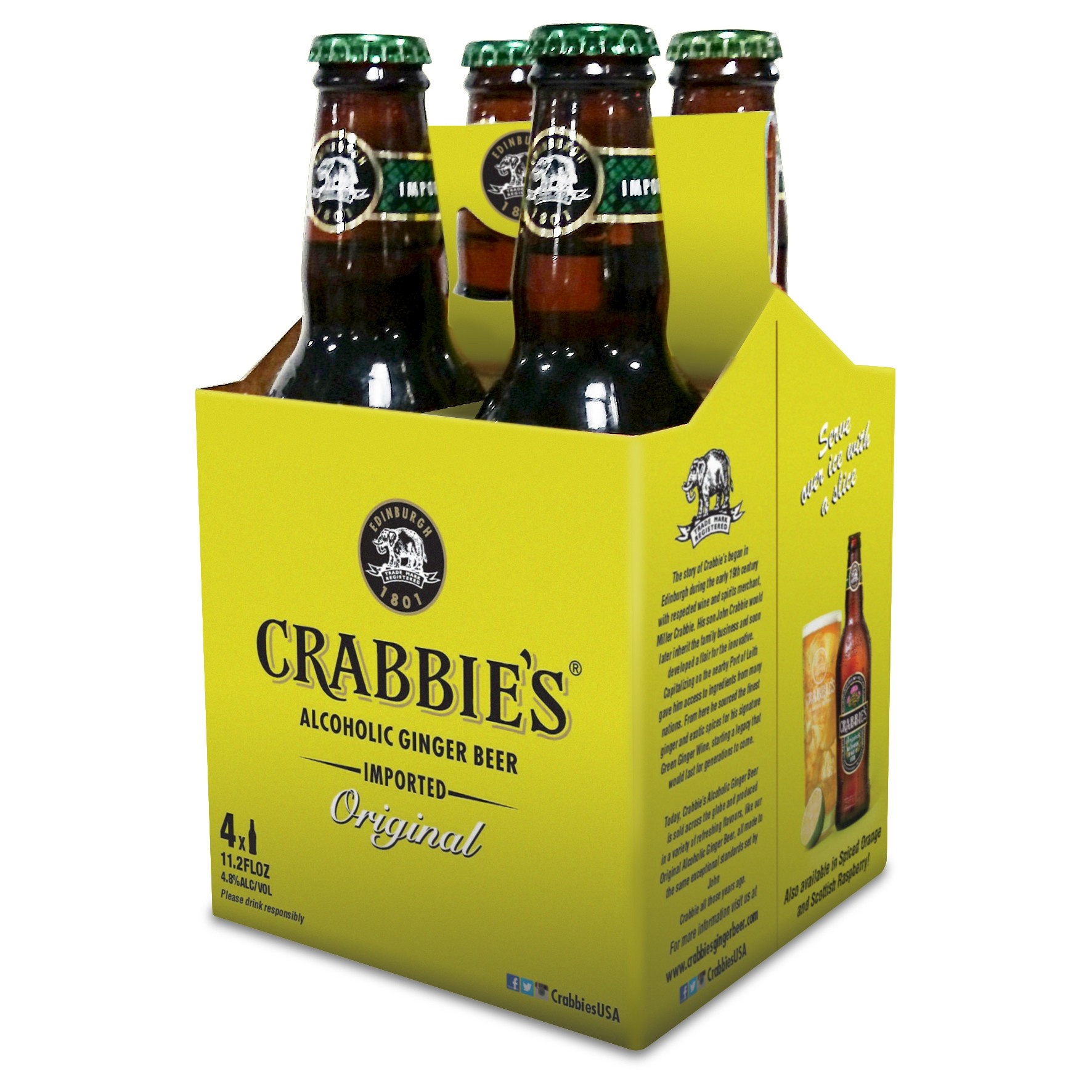 slide 1 of 1, Crabbie's Original Alcoholic Ginger Beer - 4pk/11.2 fl oz Bottles, 4 ct, 11.2 fl oz