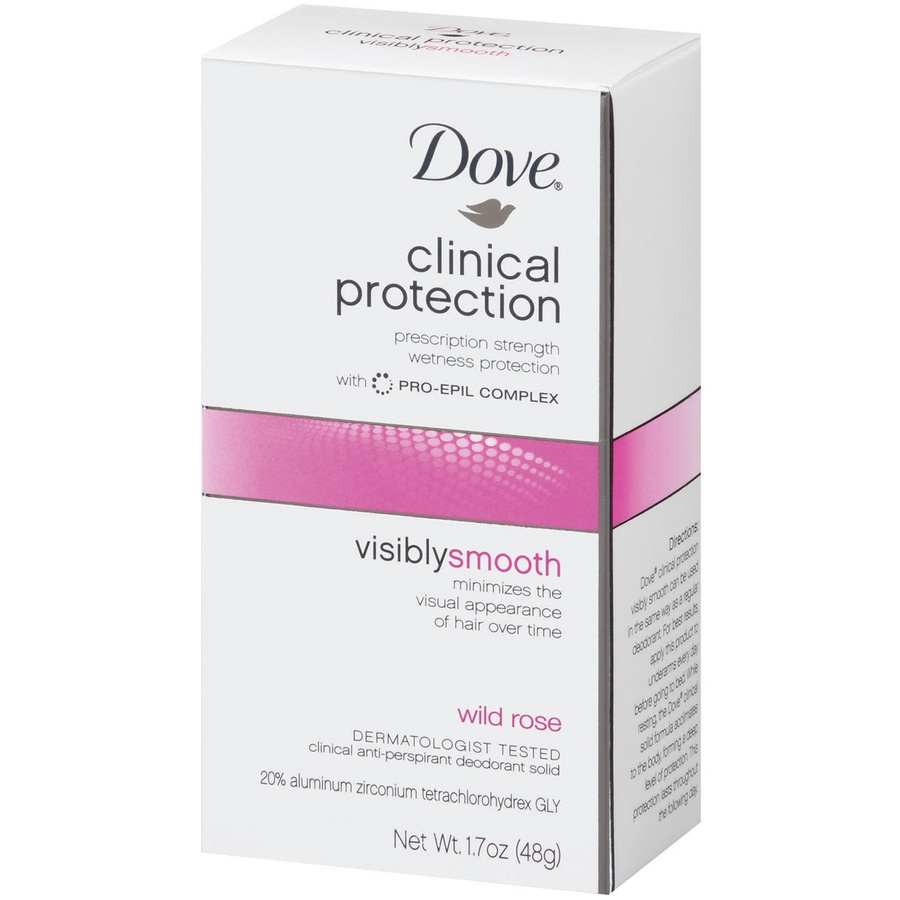 slide 2 of 3, Dove Clinical Protection Visibly Smooth Anti-Perspirant Deodorant, Wild Rose, 1.7 oz