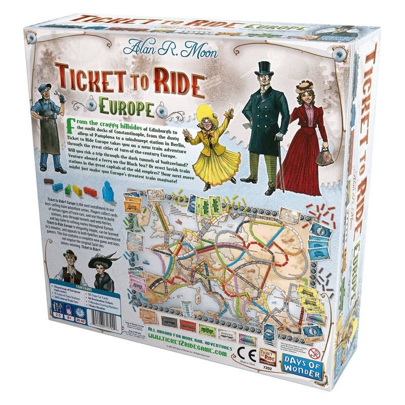 slide 2 of 4, Ticket To Ride Europe Board Game: Days of Wonder, Strategy Game for 2-5 Players, 30-60 Minutes, 1 ct