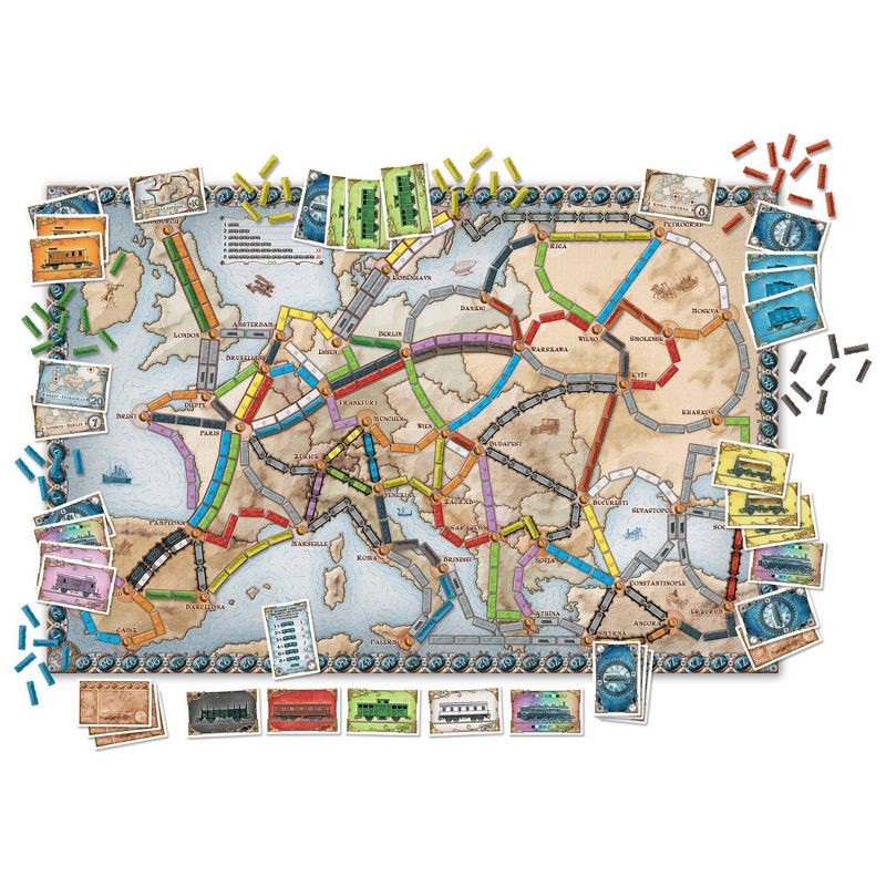 slide 3 of 4, Ticket To Ride Europe Board Game: Days of Wonder, Strategy Game for 2-5 Players, 30-60 Minutes, 1 ct