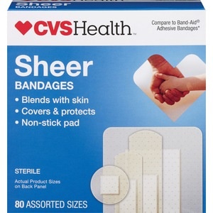 slide 1 of 1, CVS Health Sheer Bandages, Assorted Sizes, 60 ct