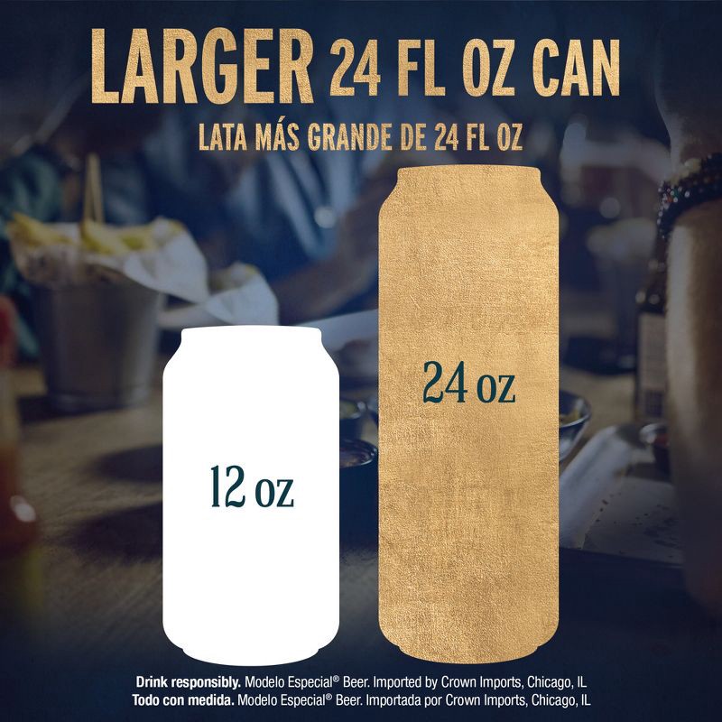 slide 4 of 8, Modelo Especial Lager Beer - 24 fl oz Can, 24 fl oz