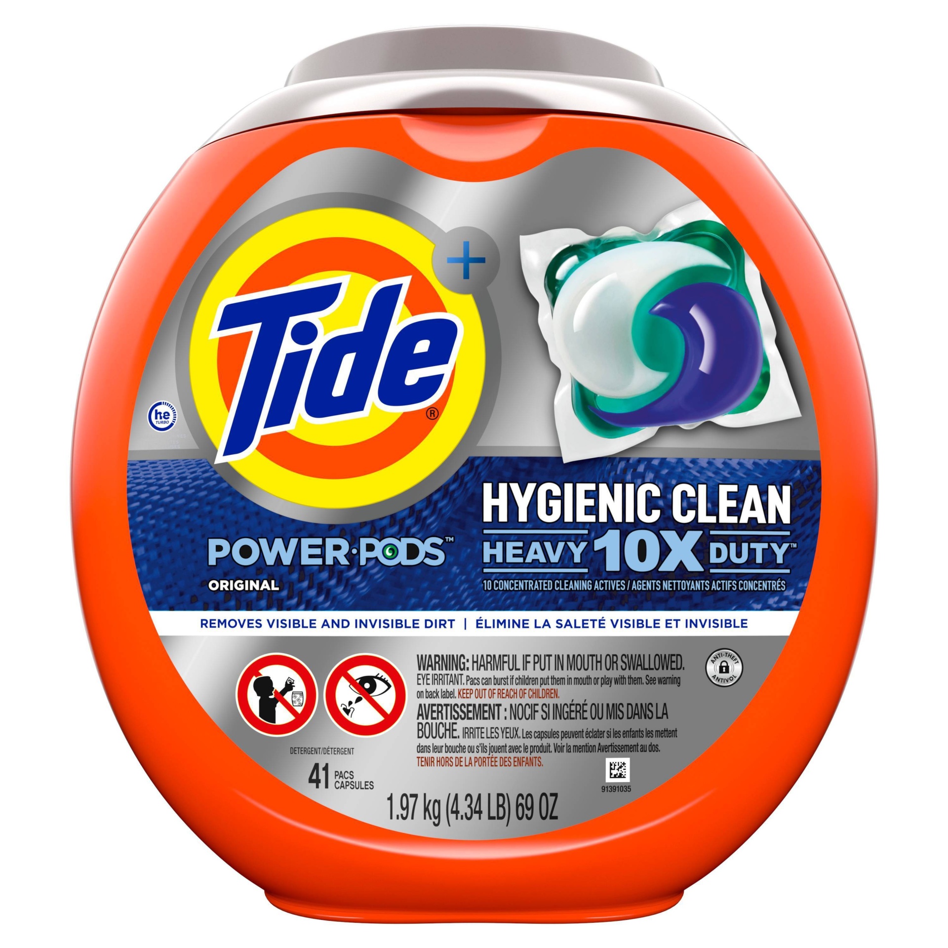 slide 1 of 1, Tide Power Pods Heavy Duty Original, 41 ct