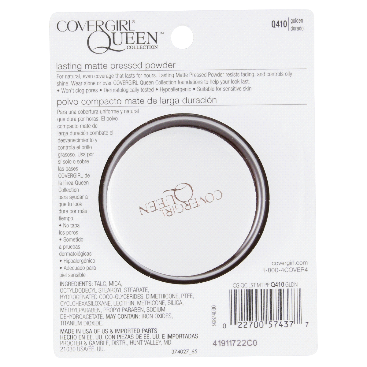 slide 3 of 4, Covergirl Queen Collection Golden Q410 Lasting Matte Pressed Powder, 1 ct