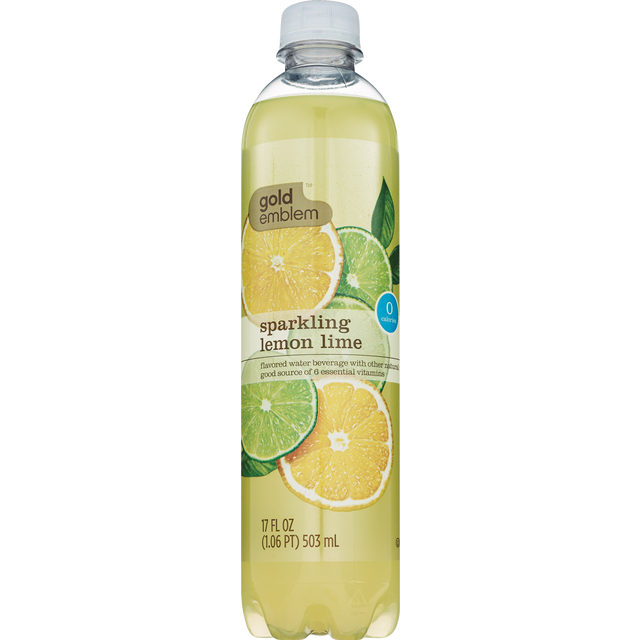 slide 1 of 1, CVS Gold Emblem Lemon Lime Sparkling Water, 17 oz