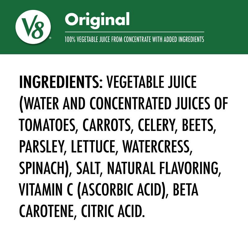 slide 6 of 10, V8 Juice V8 Original 100% Vegetable Juice - 6pk/11.5 fl oz Cans, 6 ct; 11.5 fl oz