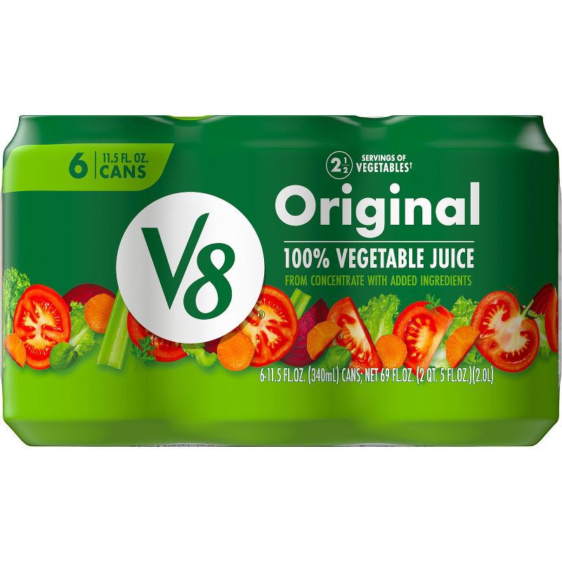 slide 9 of 10, V8 Juice V8 Original 100% Vegetable Juice - 6pk/11.5 fl oz Cans, 6 ct; 11.5 fl oz