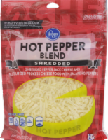 slide 1 of 1, Kroger Shredded Hot Pepper Blend Cheese, 8 oz