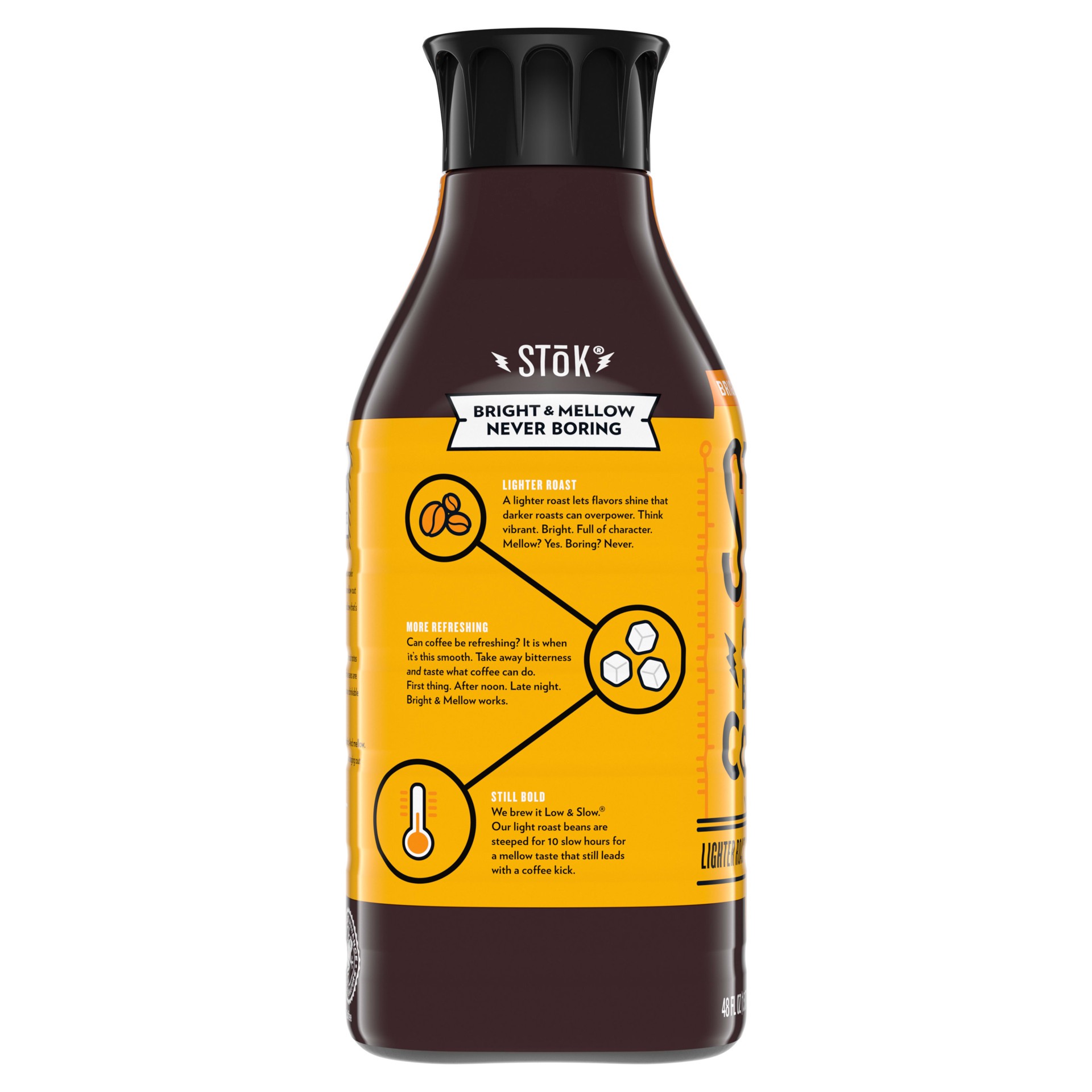 slide 5 of 5, STōK Cold Brew Coffee, Bright & Mellow Un-Sweet Black - 48 fl oz, 48 ct