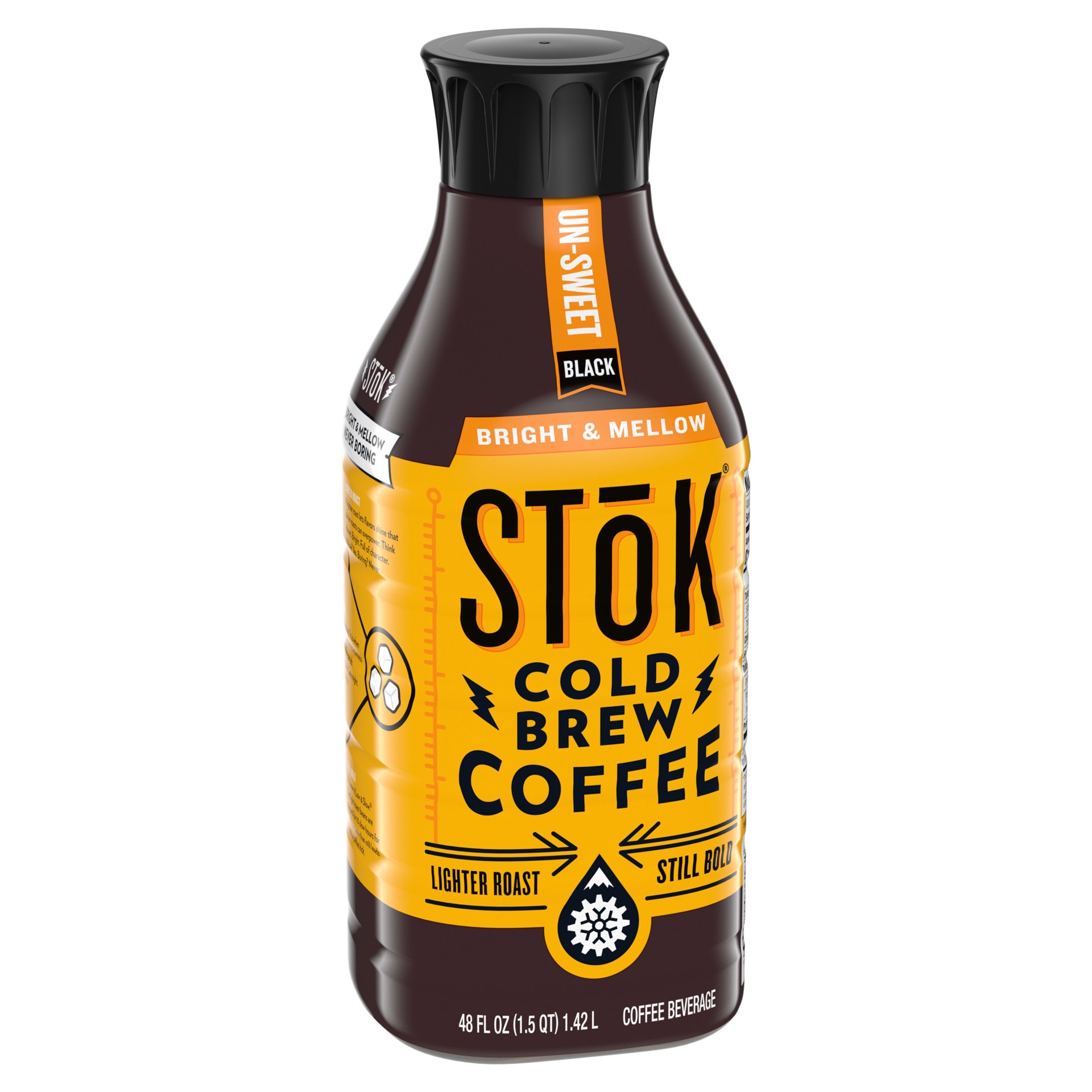 slide 3 of 5, STōK Cold Brew Coffee, Bright & Mellow Un-Sweet Black - 48 fl oz, 48 ct