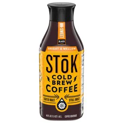 STōK Cold Brew Coffee, Bright & Mellow Un-Sweet Black - 48 fl oz