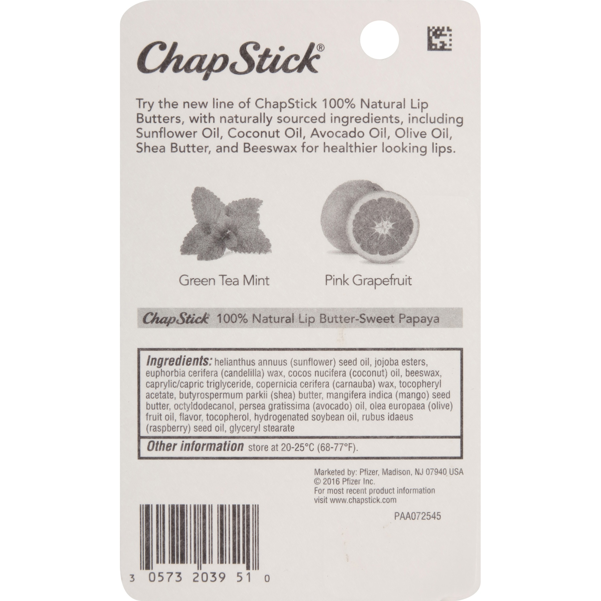 slide 3 of 6, ChapStick Sweet Papaya 100% Natural Lip Butter Tube - 0.15 Oz, 0.15 oz