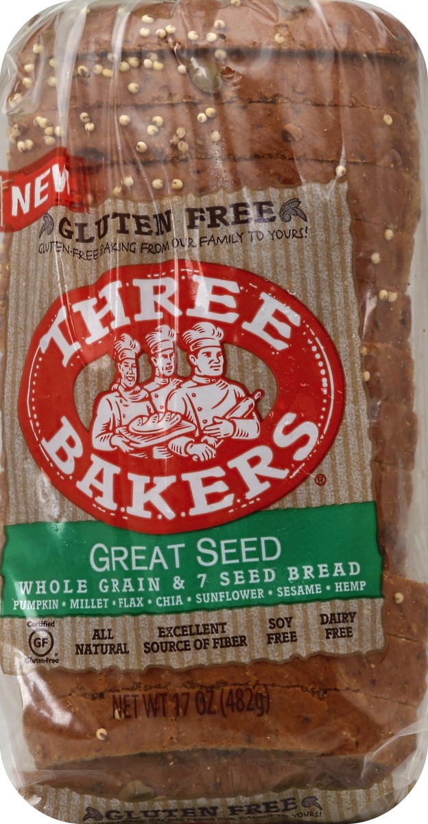 slide 4 of 5, Three Bakers Great Seed Bread, 17 oz