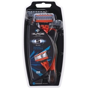 slide 1 of 1, Blade 5 Blade Disposable Razor And Trimmer, 3 ct