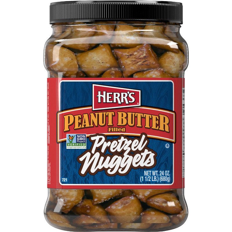 slide 1 of 6, HERR's Peanut Butter Filled Pretzel Nuggets - 24oz, 24 oz