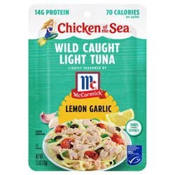 Chicken of the Sea Wild Caught Light Tuna Packet, Lemon Garlic 2.5 oz
