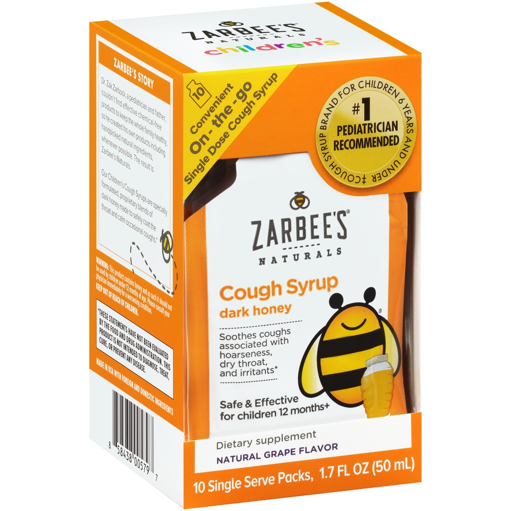 slide 3 of 6, Zarbee's Naturals Cough Syrup 10 ea, 10 ct; 1.7 oz