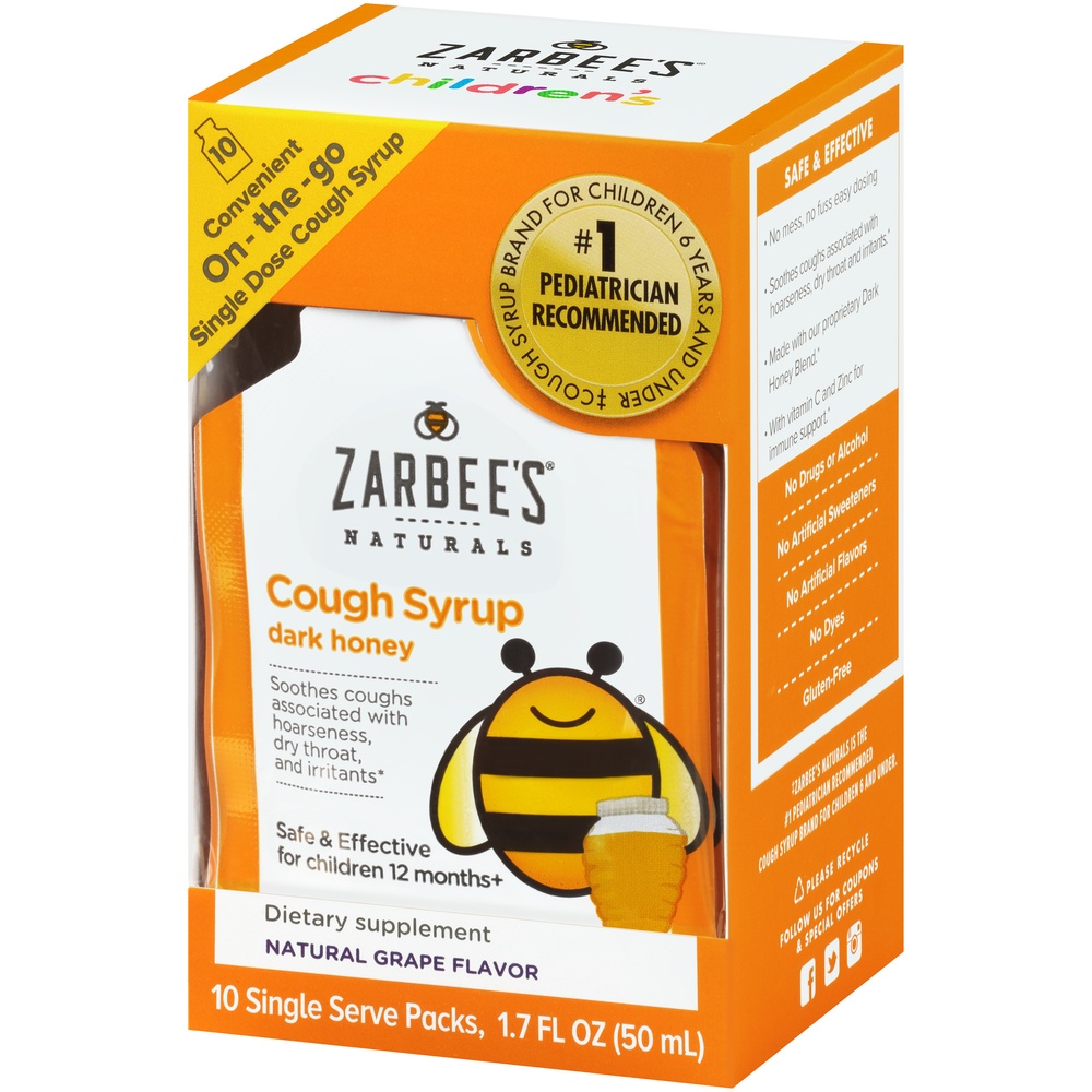 slide 2 of 6, Zarbee's Naturals Cough Syrup 10 ea, 10 ct; 1.7 oz