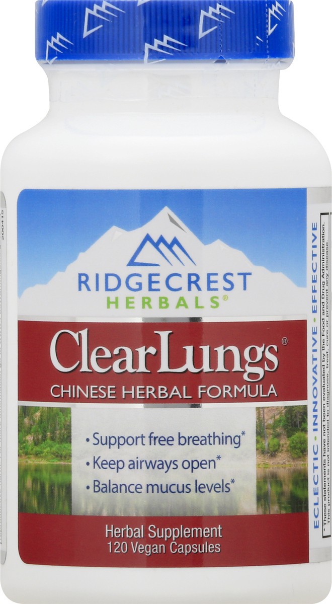 slide 1 of 1, RidgeCrest Herbals Vegan Capsules ClearLungs 120 ea, 120 ct