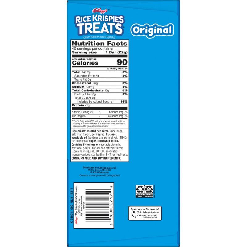 slide 2 of 9, Rice Krispies Treats Original Marshmallow Squares - 40ct/31.2oz, 40 ct, 31.2 oz