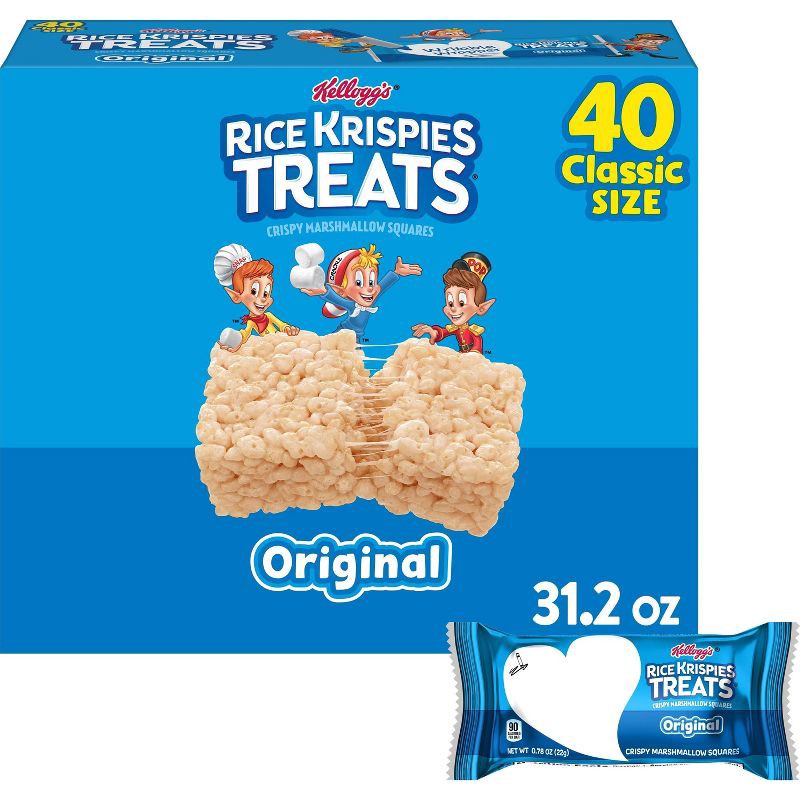 slide 1 of 9, Rice Krispies Treats Original Marshmallow Squares - 40ct/31.2oz, 40 ct, 31.2 oz