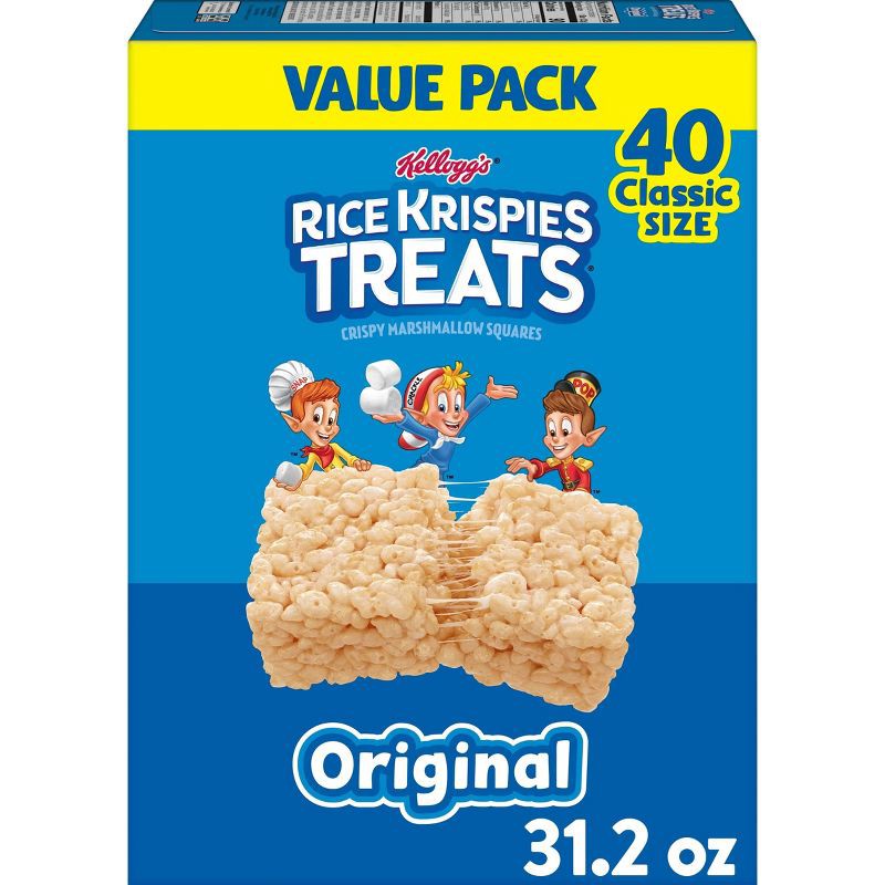 slide 1 of 9, Rice Krispies Treats Original Marshmallow Squares - 40ct/31.2oz, 40 ct, 31.2 oz