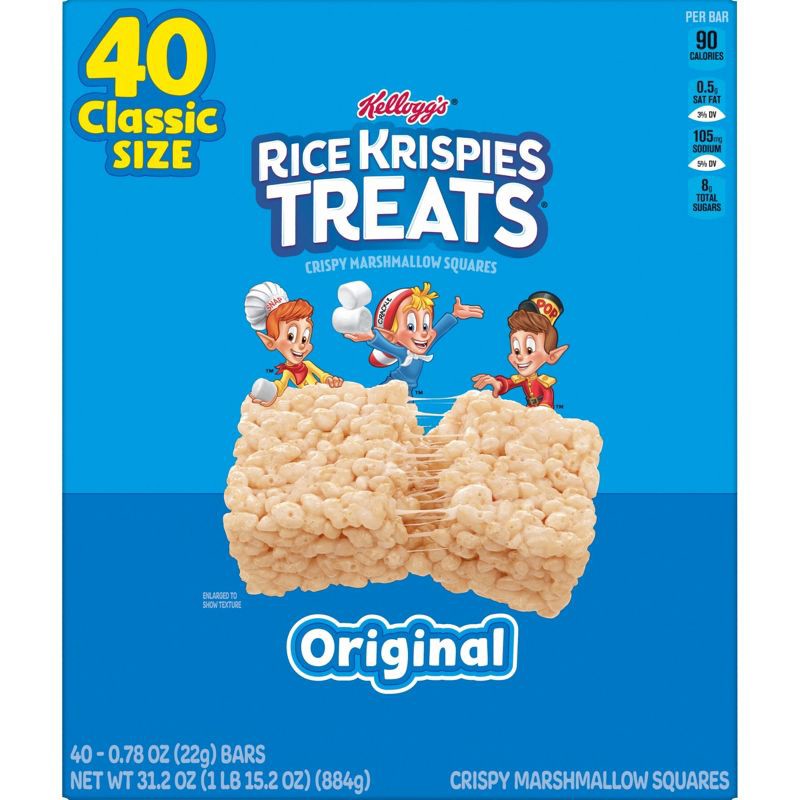 slide 9 of 9, Rice Krispies Treats Original Marshmallow Squares - 40ct/31.2oz, 40 ct, 31.2 oz