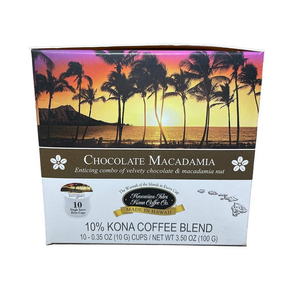 slide 2 of 5, Hawaiian Isles Kona Chocolate Macadamia Medium Roast Coffee - Single Serve Pods - 10ct, 10 ct