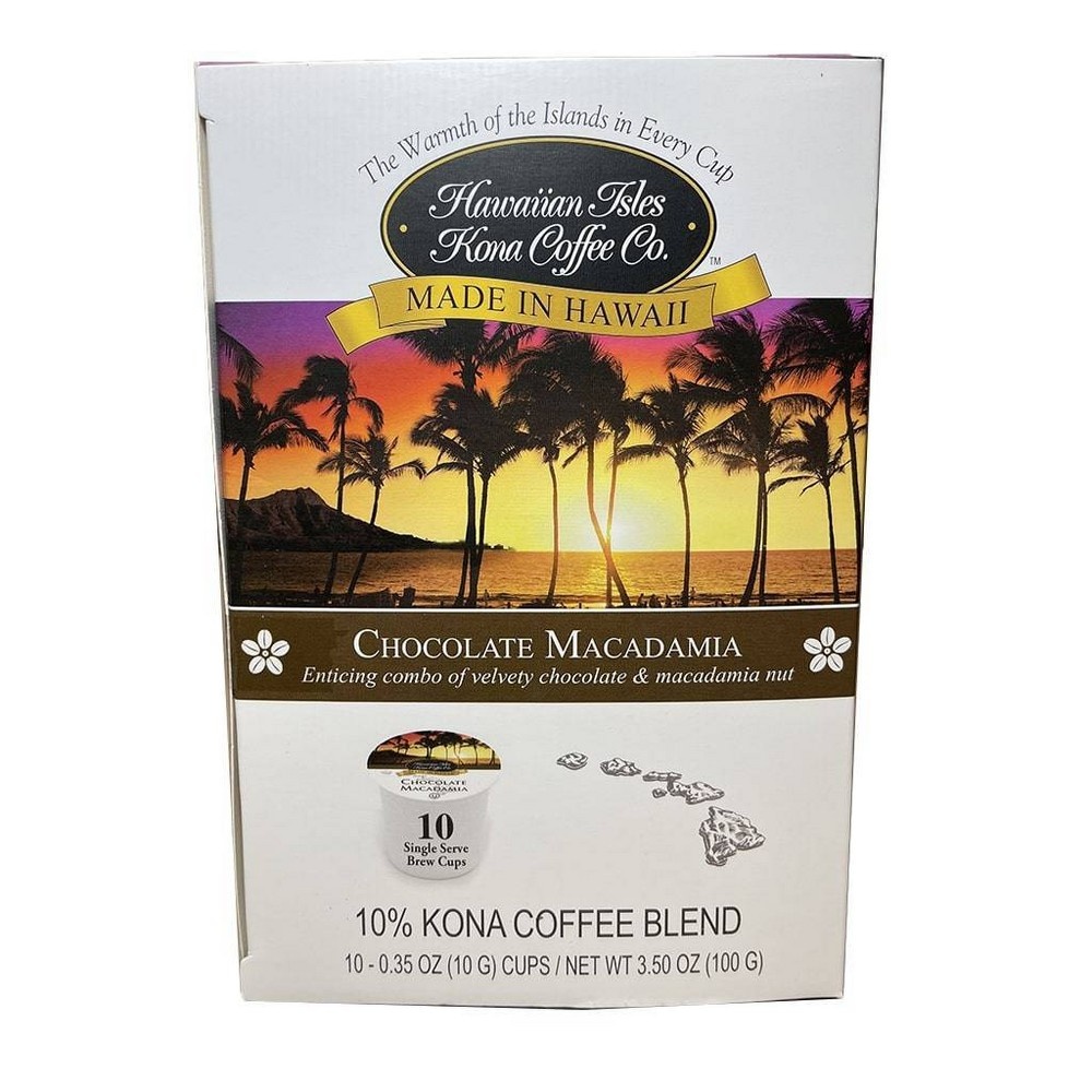 slide 3 of 5, Hawaiian Isles Kona Chocolate Macadamia Medium Roast Coffee - Single Serve Pods - 10ct, 10 ct