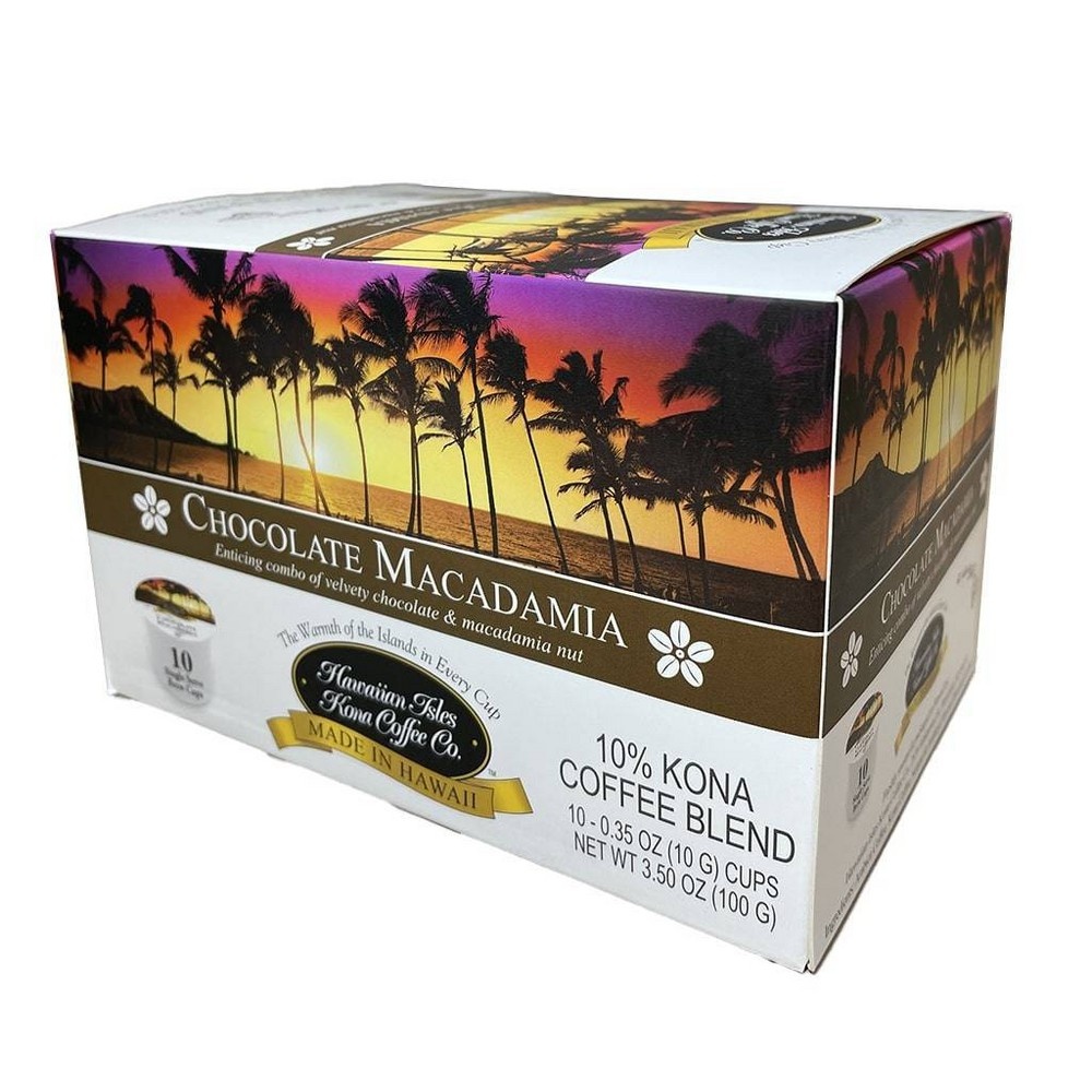 Hawaiian Isles Kona Chocolate Macadamia Medium Roast Coffee Single Serve Pods 10ct 10 ct Shipt