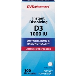 slide 1 of 1, CVS Health Instant Dissolving D3 Microtablets 1000iu, 100 ct