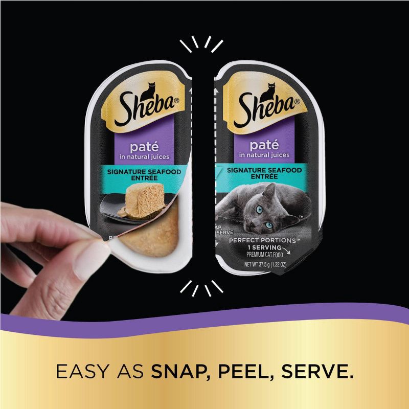 slide 3 of 8, SHEBA PERFECT PORTIONS Signature Seafood Entrée Soft Wet Cat Food Pate - 2.64oz, 2.64 oz