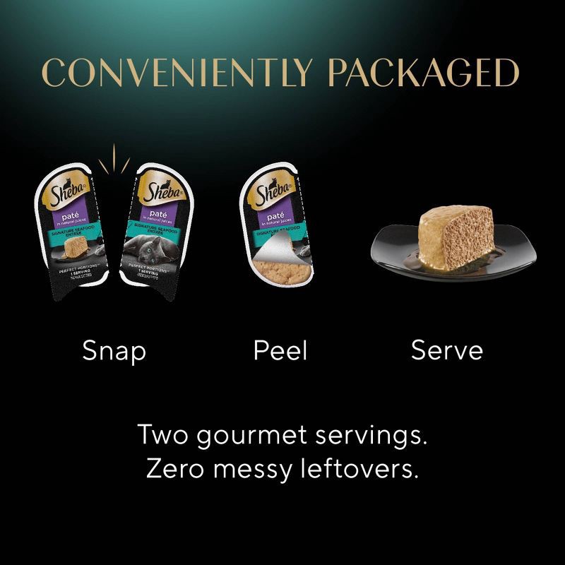slide 6 of 13, Sheba Perfect Portions Signature Seafood Flavor Pate Wet Cat Food - 2.64oz, 2.64 oz