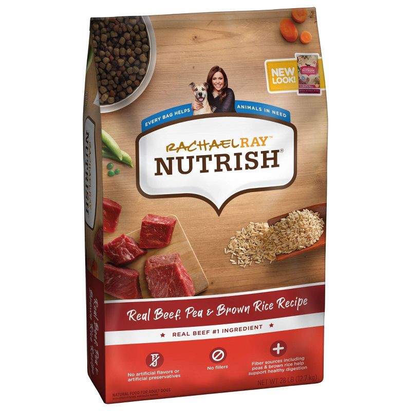 slide 6 of 9, Rachael Ray Nutrish Real Beef, Pea & Rice Recipe Adult Super Premium Dry Dog Food - 28lbs, 28 lb