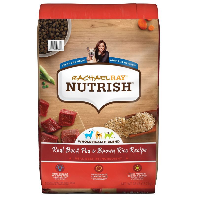 slide 1 of 9, Rachael Ray Nutrish Whole Health Blend Real Beef, Pea & Brown Rice Dry Dog Food - 28lbs, 28 lb