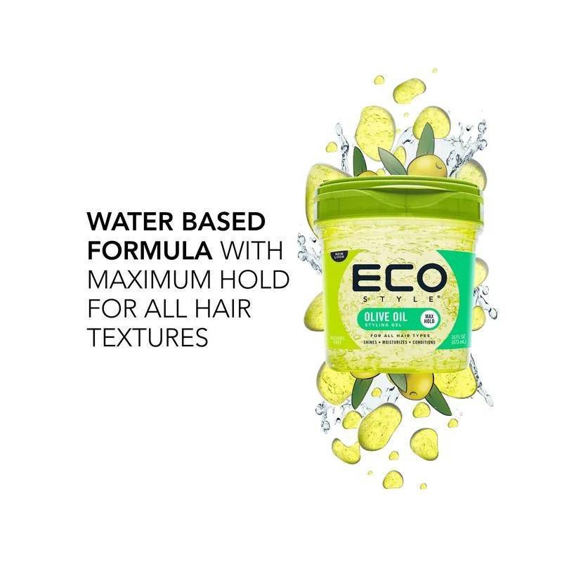 slide 4 of 5, ECO STYLE Professional Olive Styling Gel - 16 fl oz, 16 fl oz