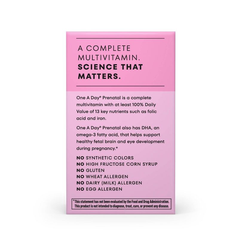 slide 2 of 10, One A Day Women's Prenatal Vitamin 1 with DHA & Folic Acid Multivitamin Softgels - 60ct, 60 ct