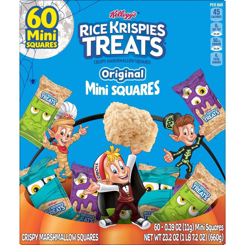 slide 3 of 8, Rice Krispies Treats Halloween Mini Marshmallow Squares - 23.2oz/60ct, 23.2 oz, 60 ct